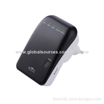 300Mbps Portable Wireless Mini Router, available in black